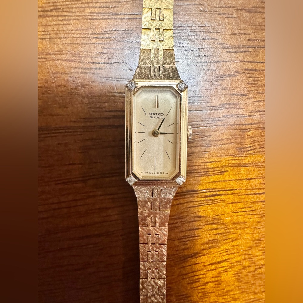 Seiko Natural Diamond Rectangular Watch